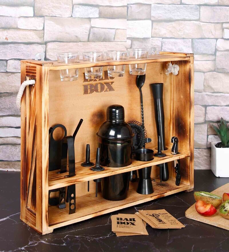 Buy Bartender Pro Stainless Steel Mini Bar Tool Set with a Stand by Bar