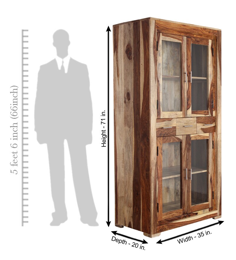 Buy Basil Crockery with Four Shelves and Three Drawers Online