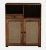 Baarn Mango Wood 2 Door Bar Cabinet In Rustic Teak Finish