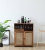 Baarn Mango Wood 2 Door Bar Cabinet In Rustic Teak Finish