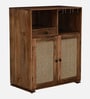 Baarn Mango Wood 2 Door Bar Cabinet In Rustic Teak Finish