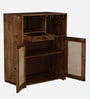 Baarn Mango Wood 2 Door Bar Cabinet In Rustic Teak Finish
