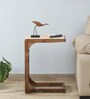 Baarn Mango Wood C Shaped Table In Rustic Teak Finish