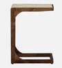 Baarn Mango Wood C Shaped Table In Rustic Teak Finish