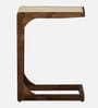 Baarn Mango Wood C Shaped Table In Rustic Teak Finish