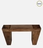 Baarn Mango Wood Coffee Table In Rustic Teak Finish With Magazine Holder