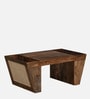 Baarn Mango Wood Coffee Table In Rustic Teak Finish With Magazine Holder