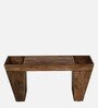 Baarn Mango Wood Coffee Table In Rustic Teak Finish With Magazine Holder