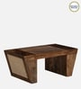 Baarn Mango Wood Coffee Table In Rustic Teak Finish With Magazine Holder