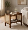 Baarn Mango Wood End Table In Rustic Teak Finish