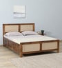 Baarn Mango Wood King Size Bed In Rustic Teak Finish With Box Storage