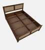 Baarn Mango Wood King Size Bed In Rustic Teak Finish With Box Storage