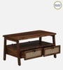 Baarn Mango Wood Large Coffee Table In Rustic Teak Finish