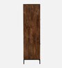 Baarn Mango Wood Wardrobe In Rustic Teak Finish With Drawer
