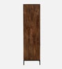 Baarn Mango Wood Wardrobe In Rustic Teak Finish With Drawer