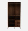 Baarn Mango Wood Wardrobe In Rustic Teak Finish With Drawer