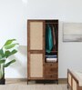 Baarn Mango Wood Wardrobe In Rustic Teak Finish With Drawer