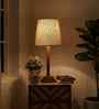 Babel Wooden Table Lamp with Jute Shade & Brown Base