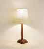 Babel Wooden Table Lamp with Jute Shade & Brown Base