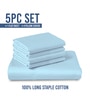 Baby Blue Solid 1000 TC Cotton Super King Sized Bedsheet with 4 Pillow Covers