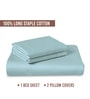 Baby Blue Solid 400 TC Cotton King Sized Bedsheet with 2 Pillow Covers