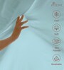 Baby Blue Solid 400 TC Cotton Queen Sized Fitted sheet with 2 Pillow Covers