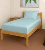 Baby Blue Solid 400 TC Cotton Single Sized Fitted sheet with 1 Pillow Cover
