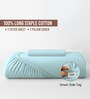 Baby Blue Solid 400 TC Cotton Single Sized Fitted sheet with 1 Pillow Cover