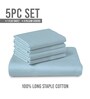 Baby Blue Solid 600 TC Cotton Super King Sized Bedsheet with 4 Pillow Covers