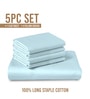 Baby Blue Solid 800 TC Cotton Super King Sized Bedsheet with 4 Pillow Covers