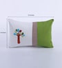 White Cotton Printed Pillow with Bolster (Set of 3)