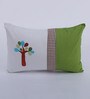 White Cotton Printed Pillow with Bolster (Set of 3)