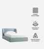 Baby Breeze Boucle Kids Twin Bed With Box Storage In Blue Colour