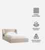 Baby Breeze Boucle Kids Twin Bed With Box Storage In Cream Colour