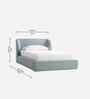Baby Breeze Boucle Kids Twin Bed With Hydraulic Storage In Blue Colour