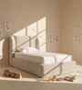 Baby Breeze Boucle Kids Twin Bed With Hydraulic Storage In Cream Colour