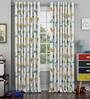 White Kids Polyester 7 Ft Light Filtering Eyelet Kids Curtains (Set of 2)
