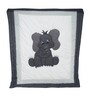 White & Black Elephant Print Cotton 200 Crib Blanket