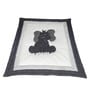 White & Black Elephant Print Cotton 200 Crib Blanket