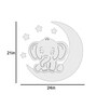 Baby Elephant on Moon Yellow & Grey Engineered Wood Wall Art With LED Light