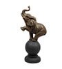 Baby Elephant Sitting on Ball (Grey & Gold, 26.7cm)