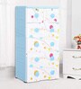 Baby Geometric Print Lines Five Layers Chest of Drawers in Blue Colour