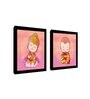Monk Pink Engineered Wood Framed Spiritual Art Print Set of 2