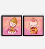 Monk Pink Engineered Wood Framed Spiritual Art Print Set of 2