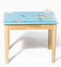 Baby Owl & Snail Solid Wood Kids Activity Table in Blue Colour with 2 Chair