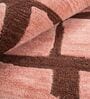 Pink Geometrical Woolen 60 x 60 Inches Hand Tufted Rug