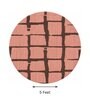 Pink Geometrical Woolen 60 x 60 Inches Hand Tufted Rug