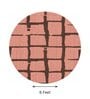Pink Geometrical Woolen 72 x 72 Inches Hand Tufted Rug