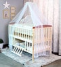Baby Wooden Cot with Swing & Mosquito Net