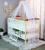 Baby Wooden Cot with Swing & Mosquito Net